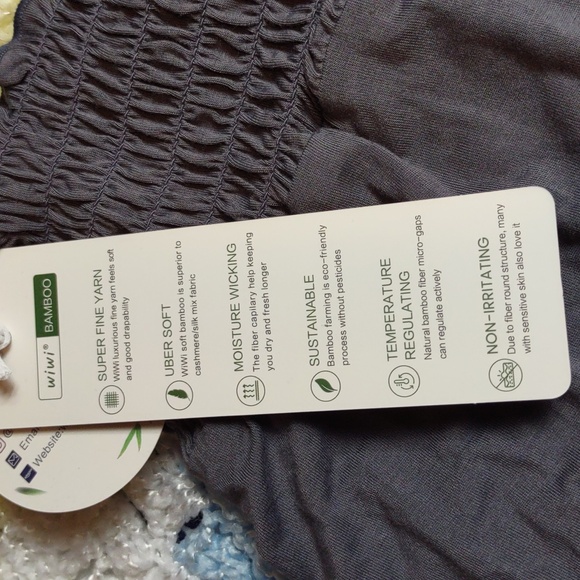 NWT WiWi Large Bamboo High Waist Grey Shorts - Picture 4 of 12